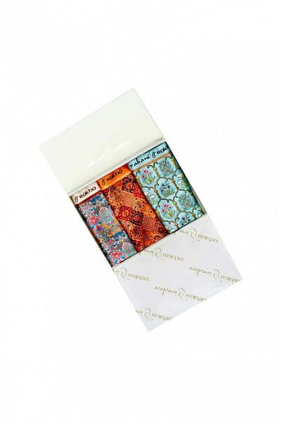 Traditional printed pocket square gift box