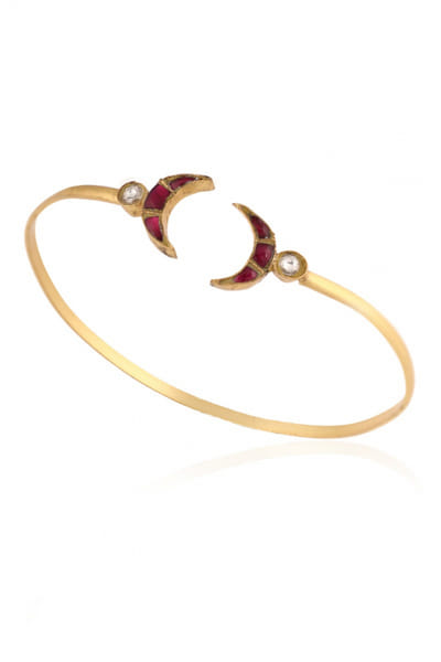 Riana Jewellery Red jadtar stone bracelet RJEAUG23D1005