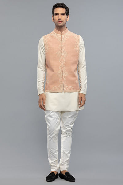 Pink resham embroidered bandi