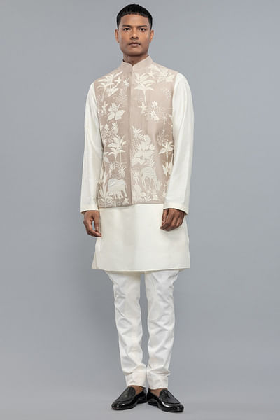 Lavender resham embroidered bandi