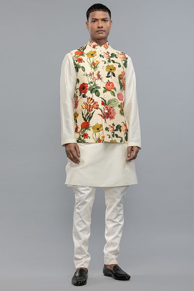 Ivory floral printed bandi