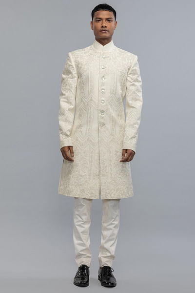 Ivory hand embroidery sherwani