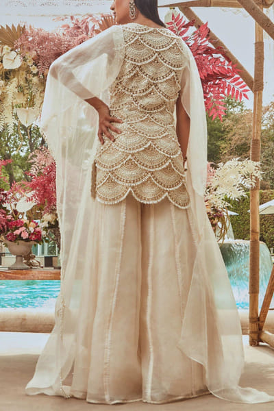 Ridhima Bhasin Ivory embellished kurta sharara set RBSSMYS2225