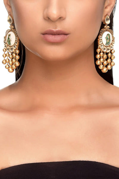 Ra Abta / Rahul Bride and groom meenakari earrings RBT2130949