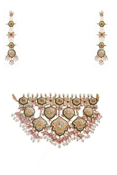 Ra Abta / Rahul Ivory meenakari bridal set RBTIVOR01