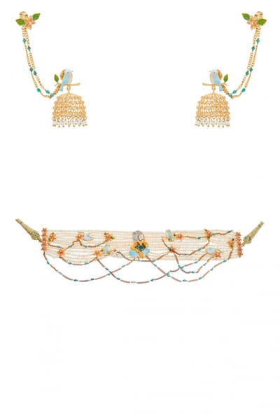 Meenakari choker set