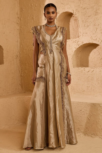 Silver embellished sharara set