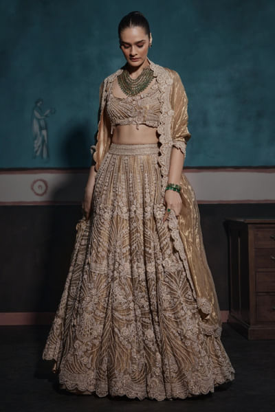 Gold embellished lehenga set