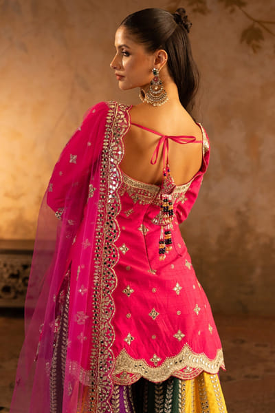 Angad Singh Multicolour embroidered sharara set ANGAJUL26D148947