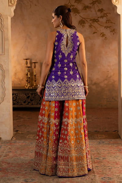 Angad Singh Multicoloured embroidered sharara set ANGAJUL26D148946