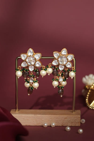 Riana Jewellery Pink and green mozzanite earrings RIANAPR26D143350
