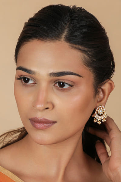 Riana Jewellery White pearl embellished stud earrings RIANAPR26D243476