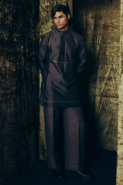 Kohl gota embroidered kurta set