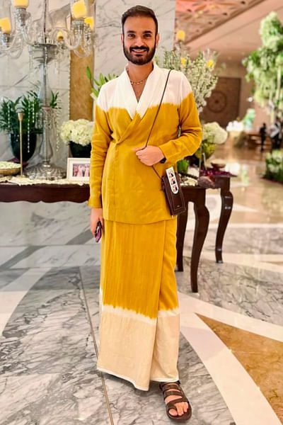 Yellow natural dip dyed co-ords