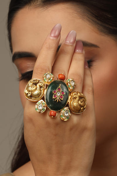 Joules by Radhika Multicolour embellished ring JOULAUG26D453118