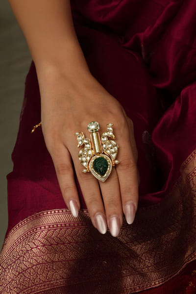 Joules by Radhika Multicolour embellished gold-plated ring JOULAUG26D453121