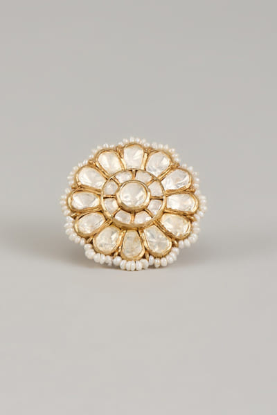 Karisa White moissanite polki-embellished ring KARIMAY26D243693