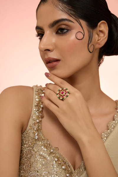 Karisa Multicolour stone embellished ring KARIMAY26D243695