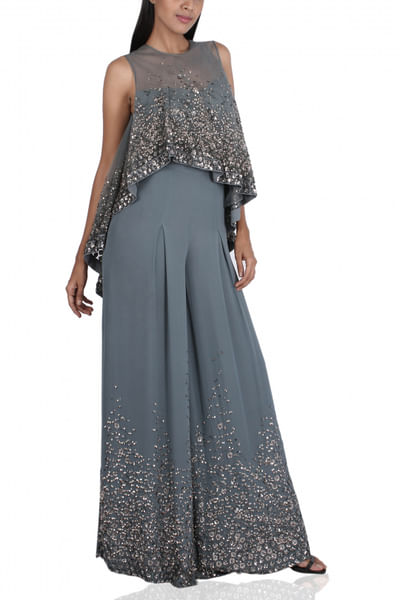 Asymmetric embellished tunic