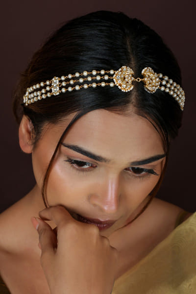 Riana Jewellery White gold plated pearl hairband RIANAPR26D243498