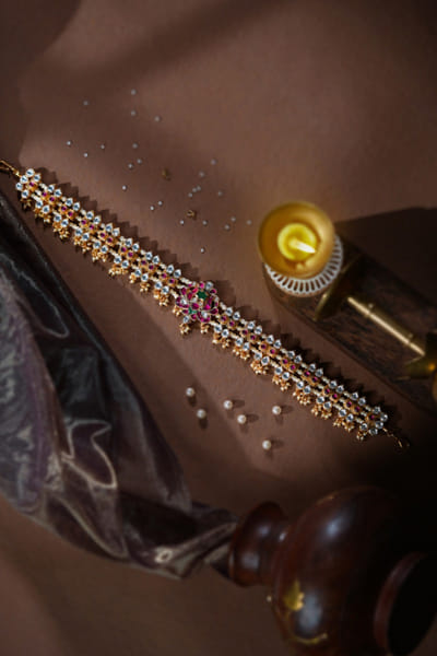 Riana Jewellery Pink and white pearl encrusted hairband RIANAPR26D243504