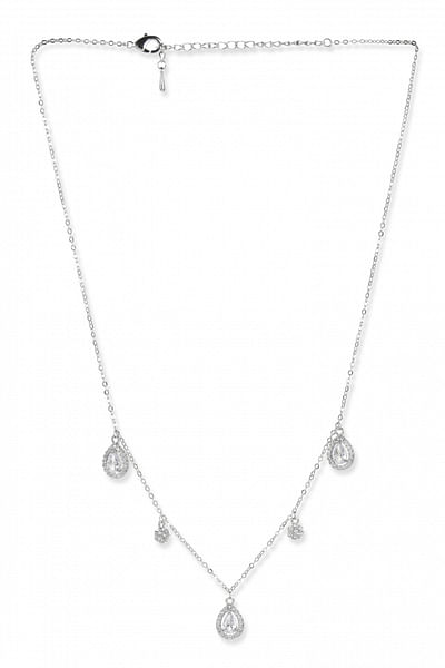 Silver amercian diamond necklace
