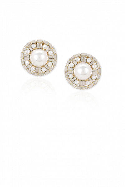 Pearl embellished round studs