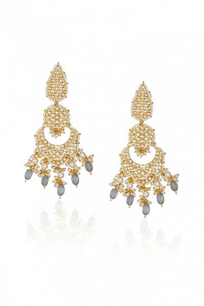 Gold plated kundan earrings