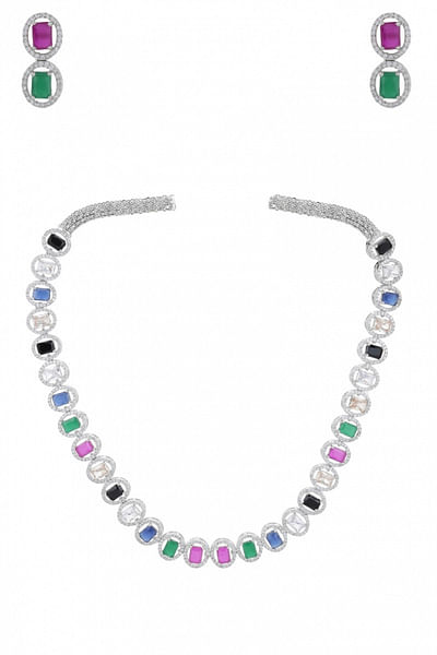 Semi precious stone necklace set