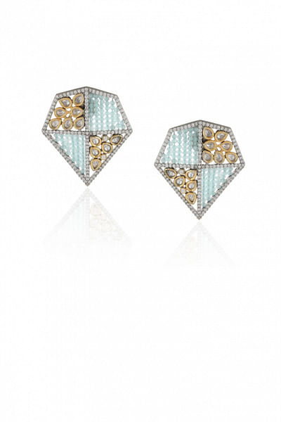 Kundan and onynx earrings