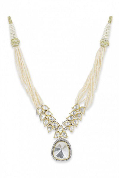 Pearl and kundan necklace