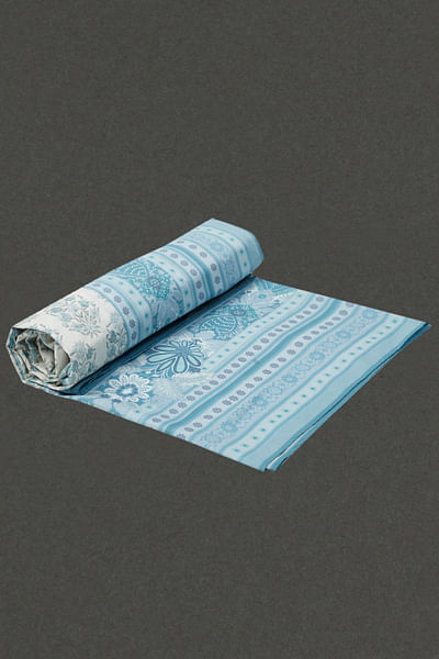 Turquoise printed table cloth