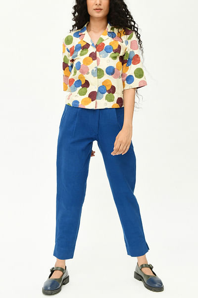 Polka print cotton shirt