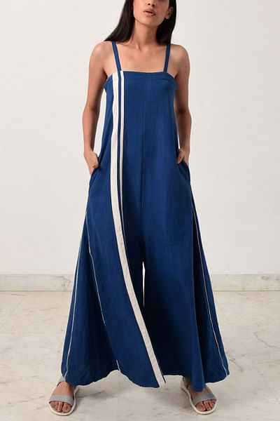 Blue strappy jumpsuit