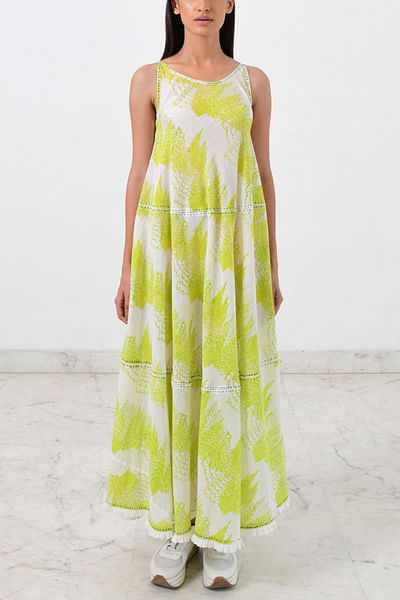 Handblocked maxi dress