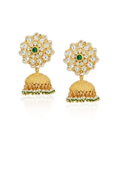 Riana Jewellery Gold floral jhumkis RJERE091