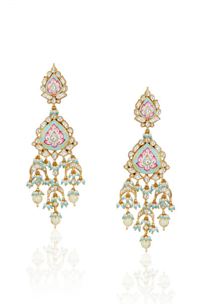 Riana Jewellery Pink meenakari earrings RJERE141