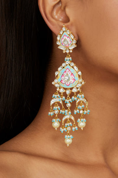 Riana Jewellery Pink meenakari earrings RJERE141