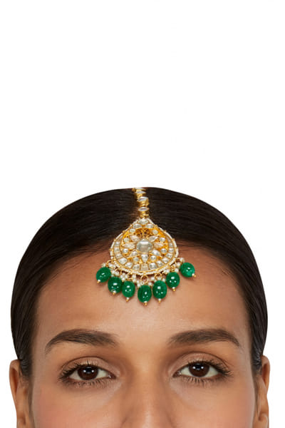 Riana Jewellery Coloured stone maang tikka RJERH069