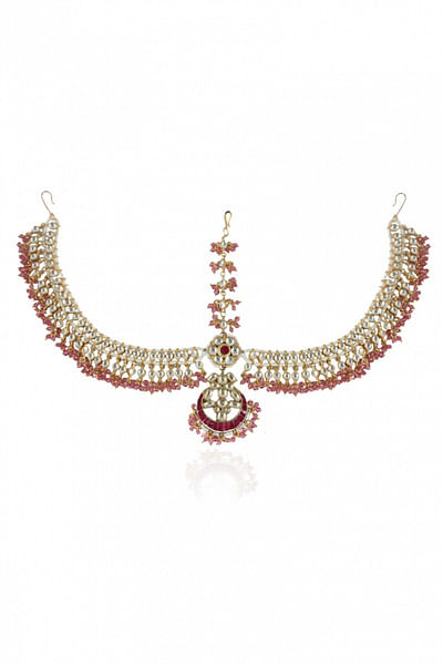 Pastel pink and jadtar mathapatti