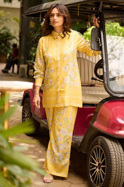 Yellow floral print co-ord set