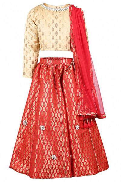 Red kalidar lehenga set