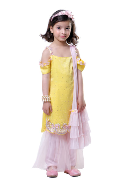 Yellow gharara set
