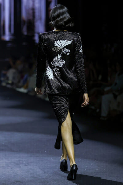 Ritika Mirchandani Black crystal embroidered jacket skirt set RITIMAY26D145304