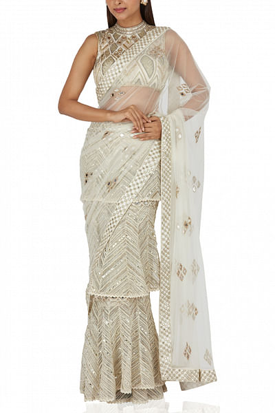 Embellished sari with blouse