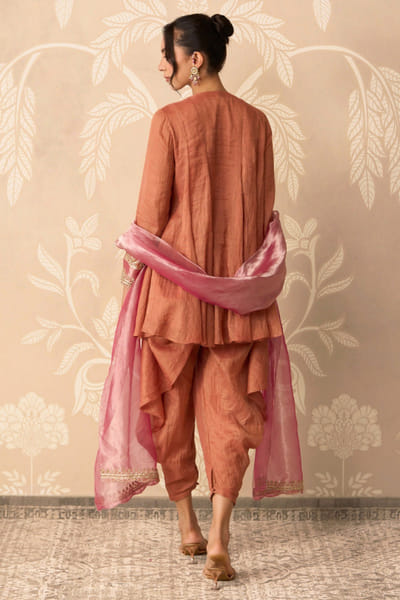 Ridhi Mehra Orange embroidered kurta salwar set RIDDEC25D133662
