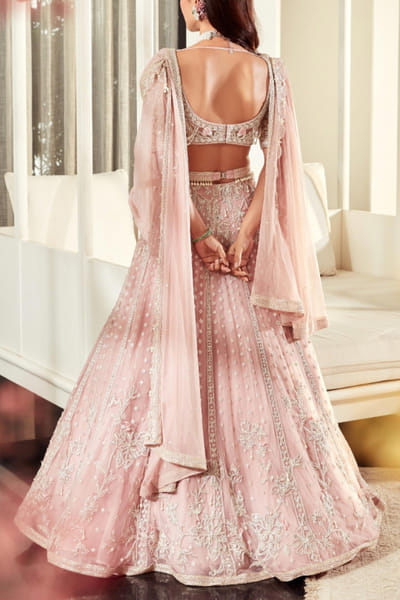 Ridhi Mehra Onion pink embroidered lehenga set RMHBGAPR2214