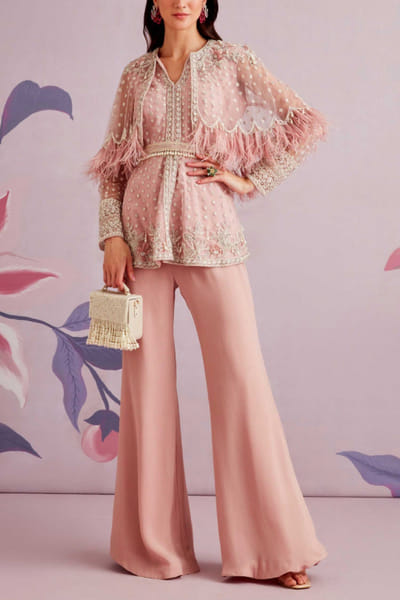 Onion pink peplum and pants set