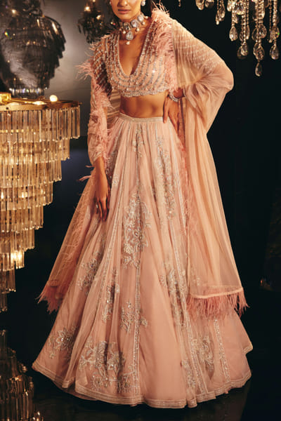 Ridhi Mehra Pink embroidered lehenga set RMHOCTAS2205