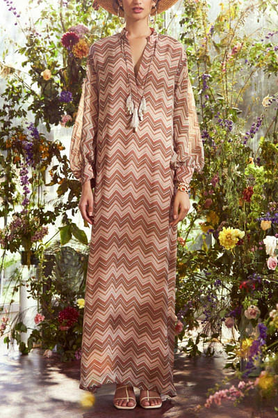 Peach chevron kaftan